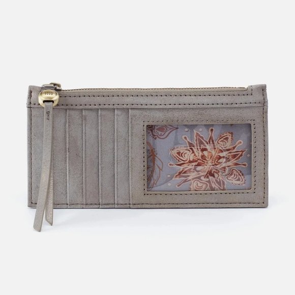 Bags Nwt New Hobo Carte Card Case Granite Gold Leather Retired Rare